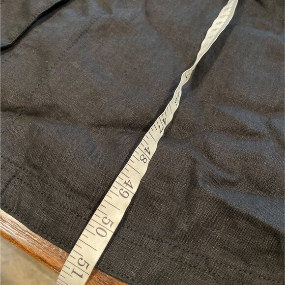 NWT Madewell Sz M Pleated Midi Shirtdress 100% Linen Black Short Sleeve NU580 - Picture 10 of 13